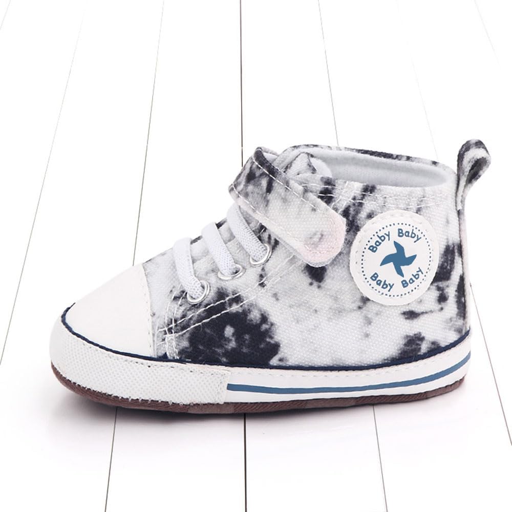 Baby Girls Boys Shoes Soft Anti-Slip Sole Newborn First Walkers Star High Top Canvas Denim Unisex Infant Sneaker Xpress