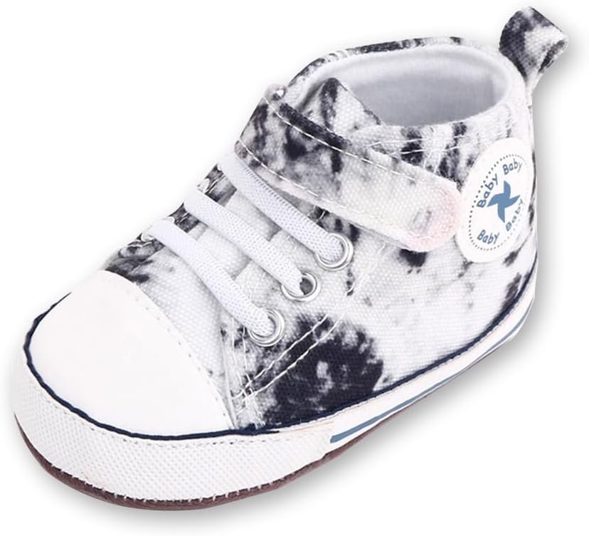 Baby Girls Boys Shoes Soft Anti-Slip Sole Newborn First Walkers Star High Top Canvas Denim Unisex Infant Sneaker Xpress