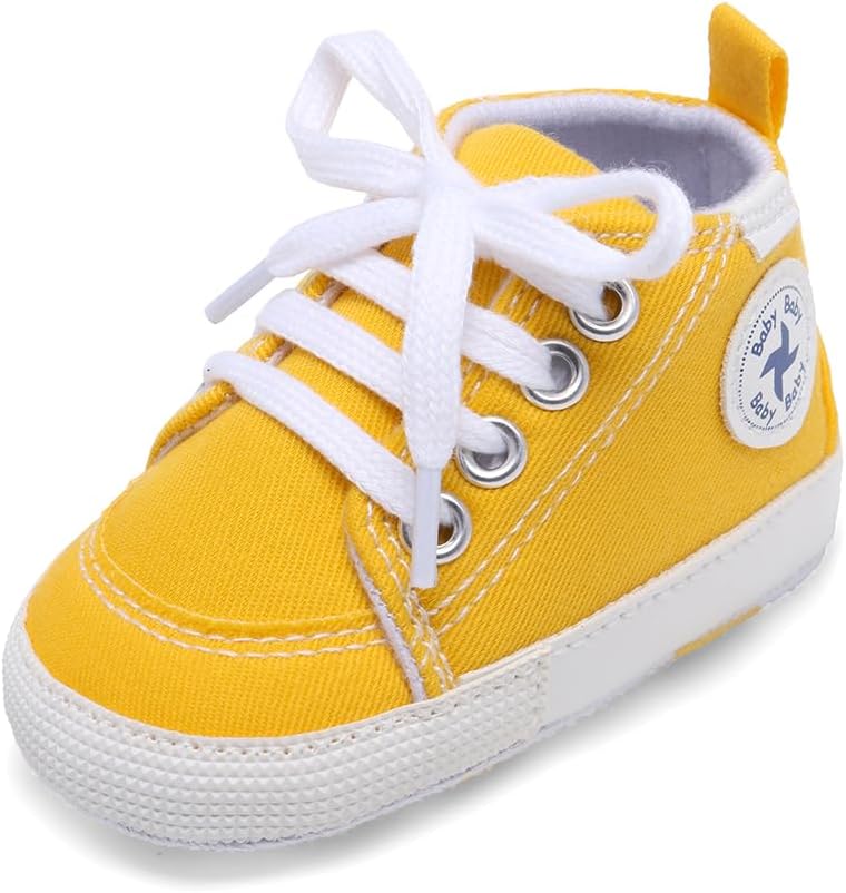 Baby Girls Boys Shoes Soft Anti-Slip Sole Newborn First Walkers Star High Top Canvas Denim Unisex Infant Sneaker Xpress