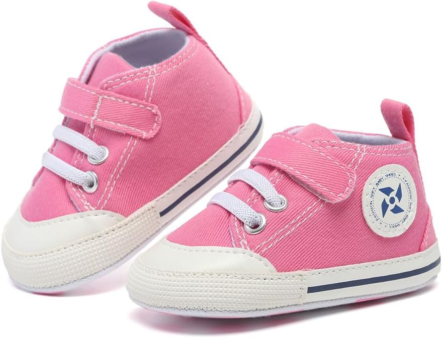 Baby Girls Boys Shoes Soft Anti-Slip Sole Newborn First Walkers Star High Top Canvas Denim Unisex Infant Sneaker Xpress