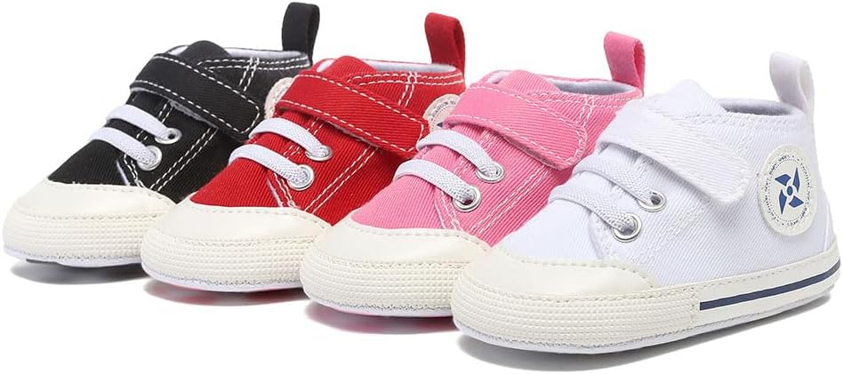 Baby Girls Boys Shoes Soft Anti-Slip Sole Newborn First Walkers Star High Top Canvas Denim Unisex Infant Sneaker Xpress