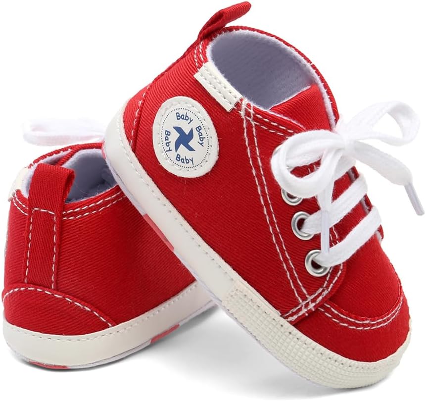 Baby Girls Boys Shoes Soft Anti-Slip Sole Newborn First Walkers Star High Top Canvas Denim Unisex Infant Sneaker Xpress