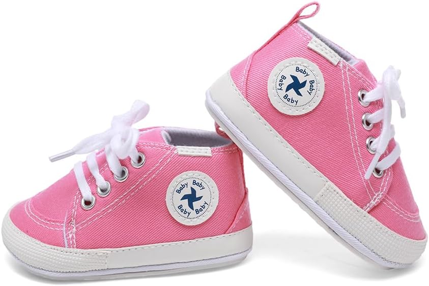 Baby Girls Boys Shoes Soft Anti-Slip Sole Newborn First Walkers Star High Top Canvas Denim Unisex Infant Sneaker Xpress