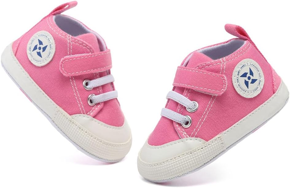 Baby Girls Boys Shoes Soft Anti-Slip Sole Newborn First Walkers Star High Top Canvas Denim Unisex Infant Sneaker Xpress