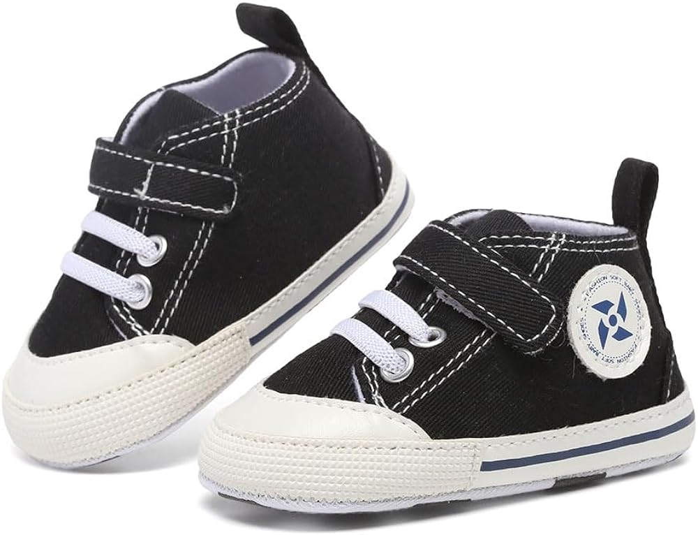 Baby Girls Boys Shoes Soft Anti-Slip Sole Newborn First Walkers Star High Top Canvas Denim Unisex Infant Sneaker Xpress