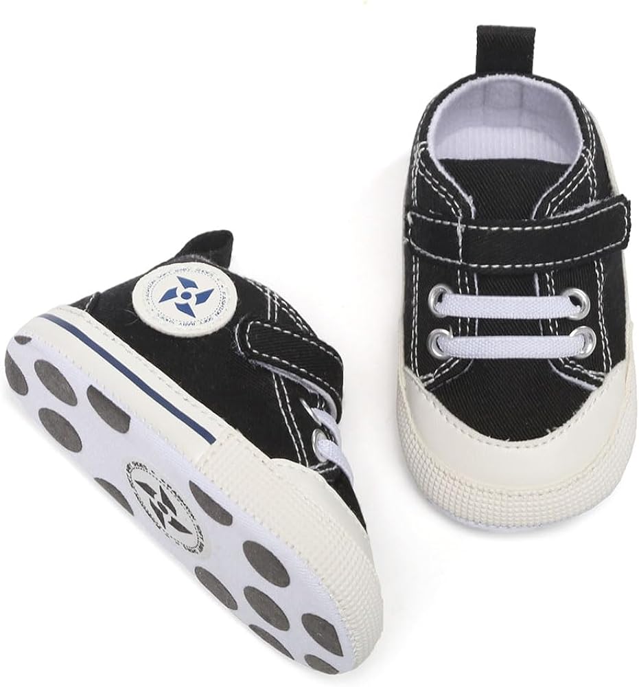 Baby Girls Boys Shoes Soft Anti-Slip Sole Newborn First Walkers Star High Top Canvas Denim Unisex Infant Sneaker Xpress