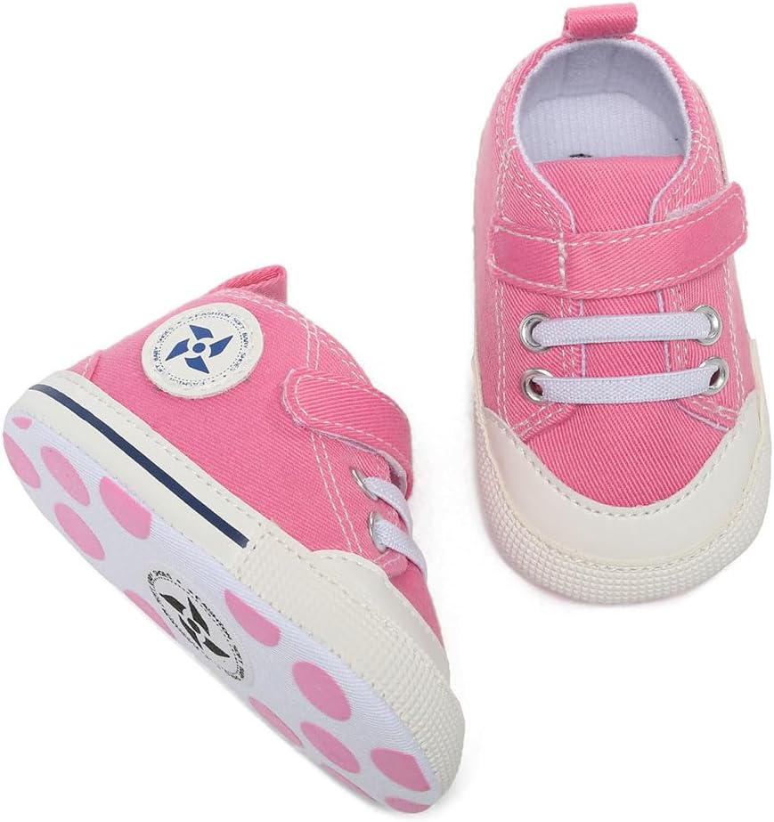 Baby Girls Boys Shoes Soft Anti-Slip Sole Newborn First Walkers Star High Top Canvas Denim Unisex Infant Sneaker Xpress