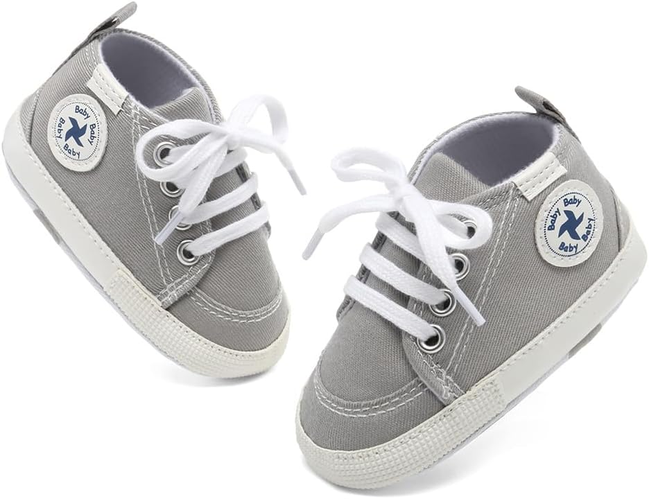 Baby Girls Boys Shoes Soft Anti-Slip Sole Newborn First Walkers Star High Top Canvas Denim Unisex Infant Sneaker Xpress