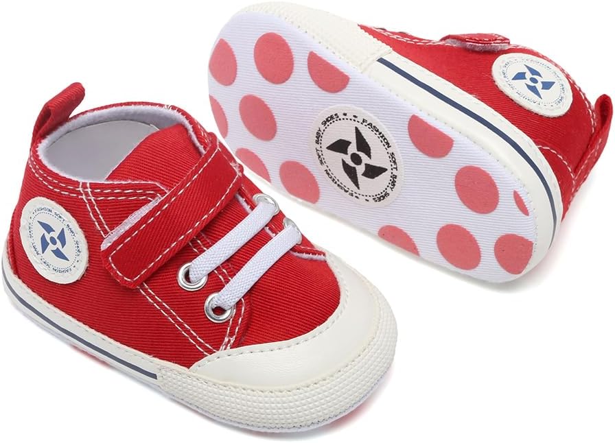 Baby Girls Boys Shoes Soft Anti-Slip Sole Newborn First Walkers Star High Top Canvas Denim Unisex Infant Sneaker Xpress