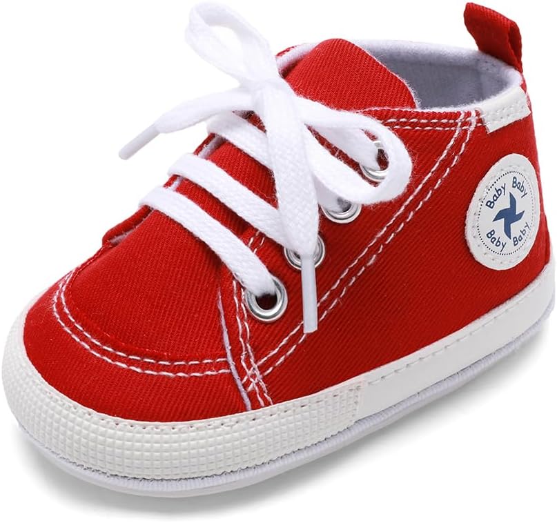 Baby Girls Boys Shoes Soft Anti-Slip Sole Newborn First Walkers Star High Top Canvas Denim Unisex Infant Sneaker Xpress