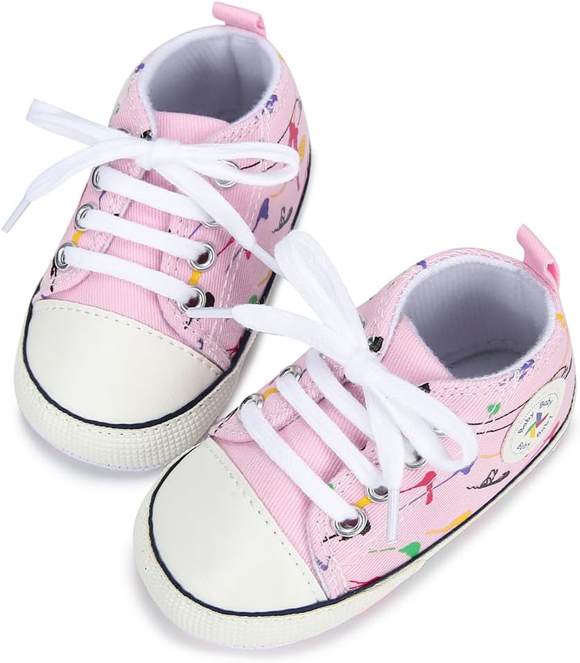 Baby Girls Boys Shoes Soft Anti-Slip Sole Newborn First Walkers Star High Top Canvas Denim Unisex Infant Sneaker Xpress