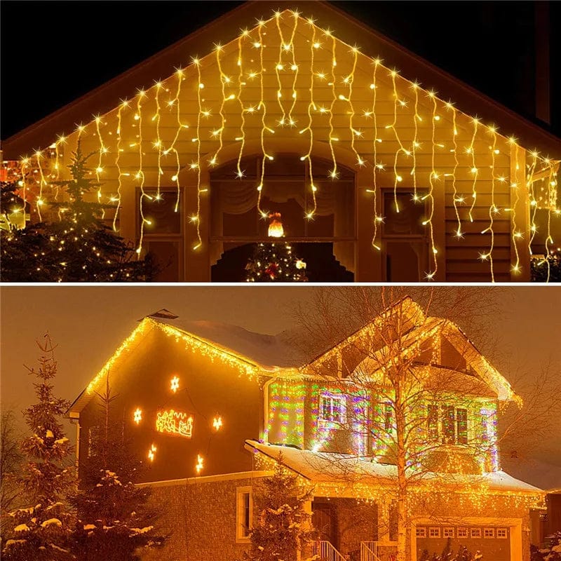 Christmas Garland LED Curtain Icicle String Lights 4.5m 100 Leds Indoor Drop Party Garden Street Outdoor Decorative Fairy Light Xpress