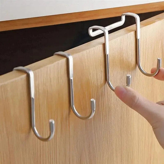 Coat Hanger 304 Stainless Steel Door Back Hook S-Shape Kitchen Bathroom Hat Towel Coat Storage Hanger Small Hook Xpress