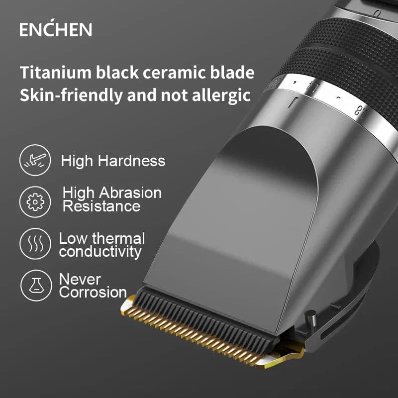 ENCHEN Professional Hair Trimmer Rechargeable Electric Clipper Men Cordless Haircut Adjustable Ceramic Blade Sharp