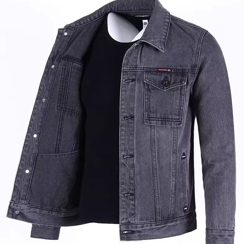 Chaqueta vaquera holgada con solapa para hombre