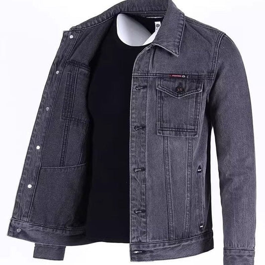 Veste de travail ample pour hommes, veste en jean à revers