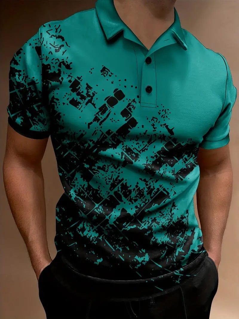 Polo de moda transpirable con estampado para hombre