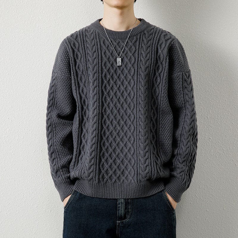 Round Neck Sweater Knitwear Men's Knitted Sweater