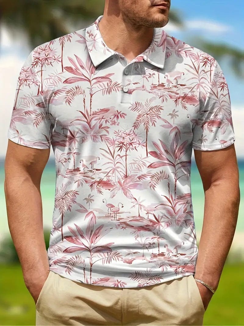 Polo de moda transpirable con estampado para hombre