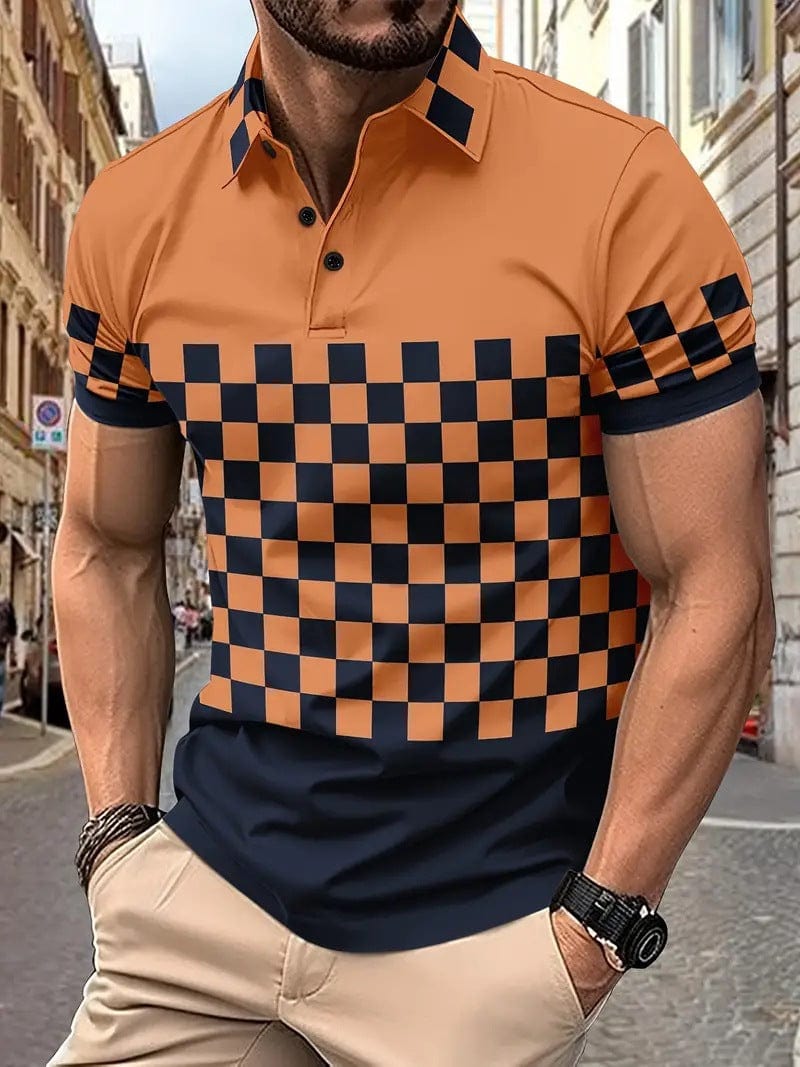 Polo de moda transpirable con estampado para hombre