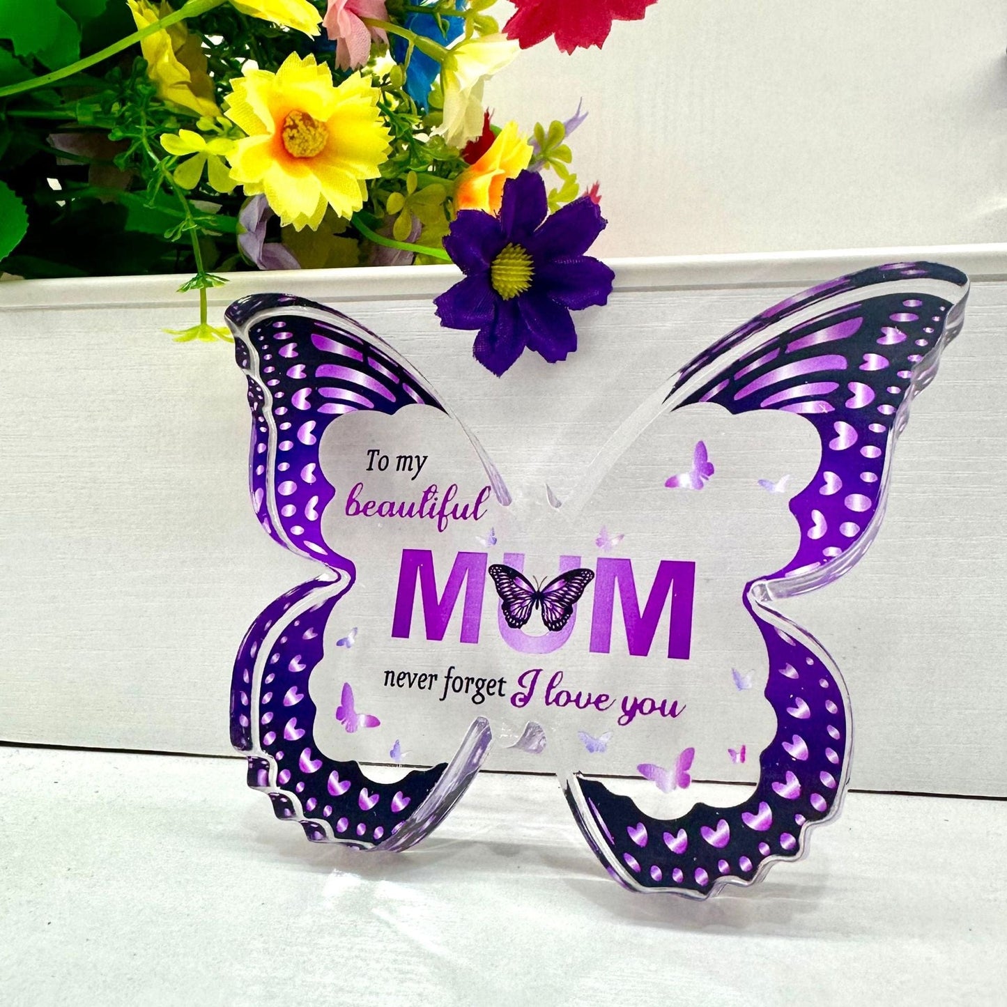 Regalos del Día de la Madre para Mamá Abuela Nana Ideas únicas de regalos de cumpleaños para mamá DIY Regalos de recuerdo de acrílico en forma de mariposa para el Día de la Madre