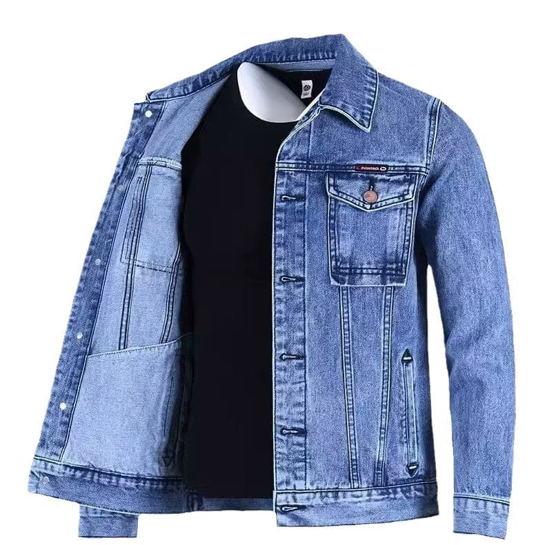 Veste de travail ample pour hommes, veste en jean à revers