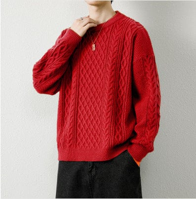 Round Neck Sweater Knitwear Men's Knitted Sweater