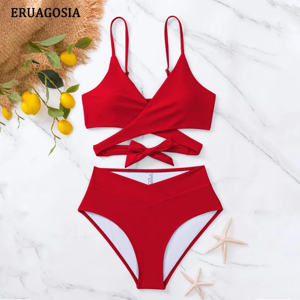 2023 New Bikinis Swimwear Women Push Up Swimsuit 2 Pieces Bikini Set Strap Bandage Bathing Suit Beach Wear Summer Biquini Female