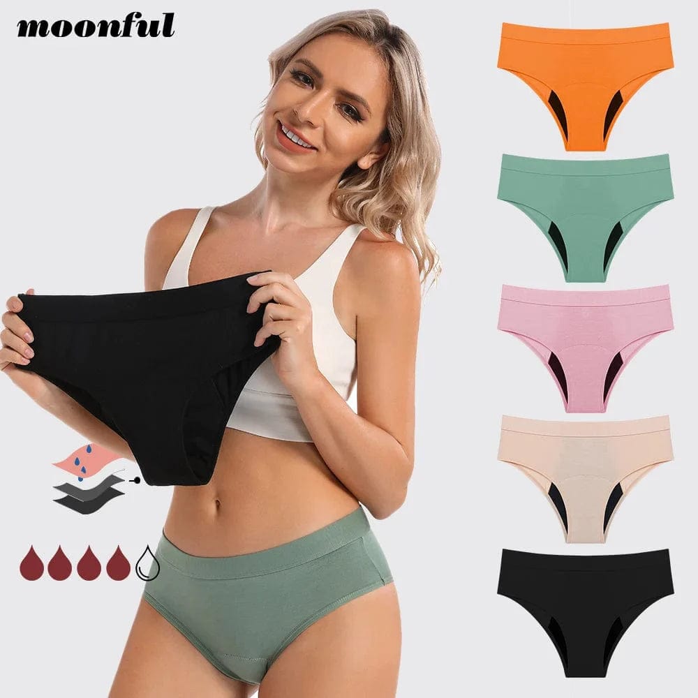 Bikini Menstrual Panties Woman Cotton Menstruaion Underwear Very Abundant Flow Absorvent Pad Period Panties Leak Proof Brief