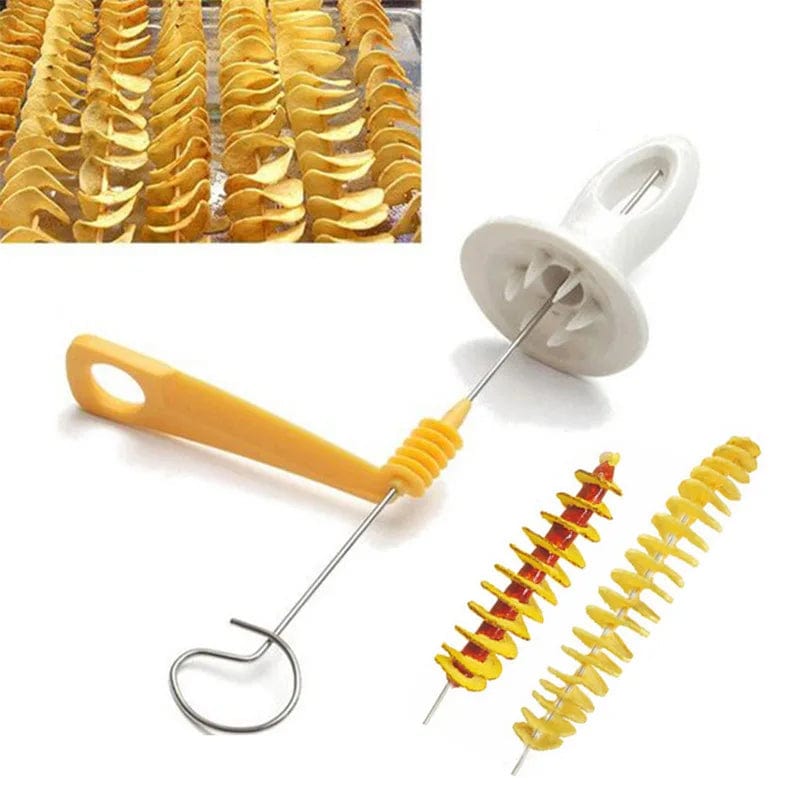 1Set Stainless Steel Plastic Rotate Potato Slicer Twisted Potato Spiral Slice Cutter Creative Vegetable Tool Kitchen Gadgets Xpress