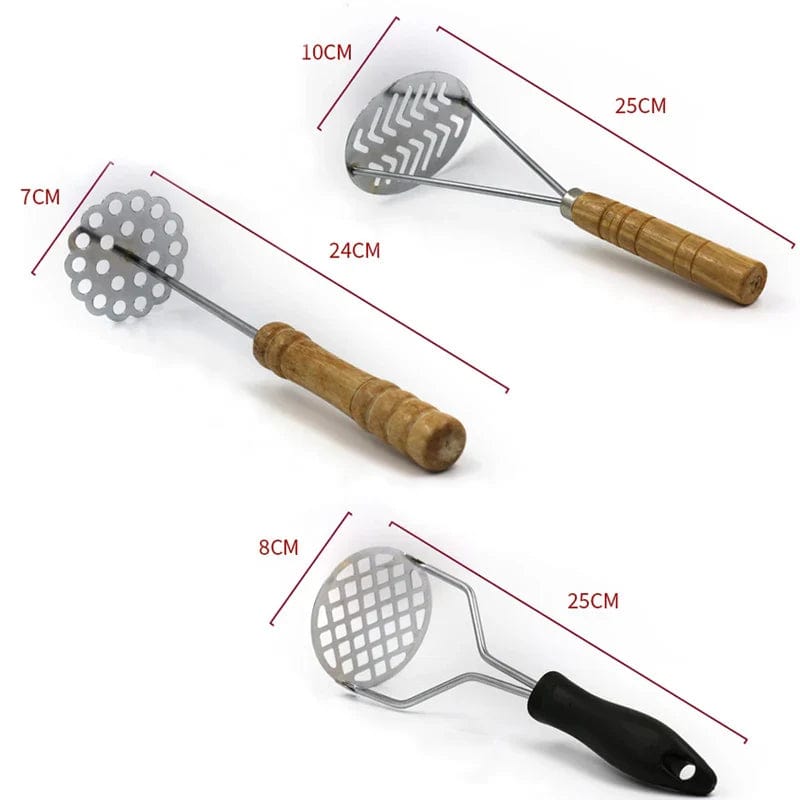 1PC Manual Potato Masher Stainless Steel Press Puree Rice Masher Kitchen Gadget For Making Smooth Mashed Potatoes Fruit Crusher Xpress