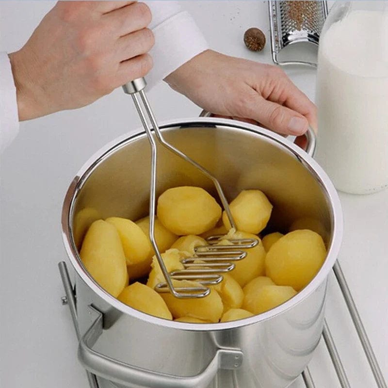 1PC Manual Potato Masher Stainless Steel Press Puree Rice Masher Kitchen Gadget For Making Smooth Mashed Potatoes Fruit Crusher Xpress