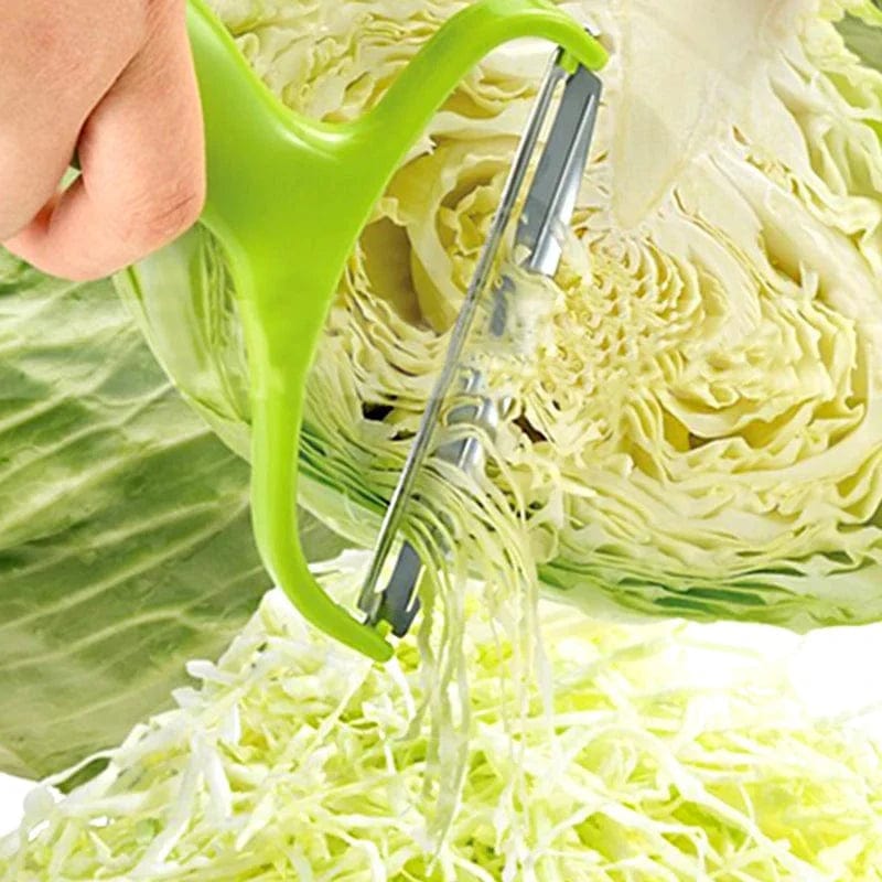 Cabbage Slicer Veggie Peeler Wide Mouth Stainless Steel Cabbage Shredder Cutting Tools Gadget for Salad Fruit Peel Remoral Xpress