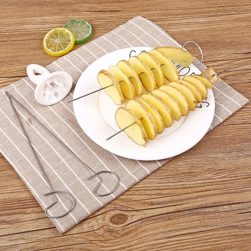 1Set Stainless Steel Plastic Rotate Potato Slicer Twisted Potato Spiral Slice Cutter Creative Vegetable Tool Kitchen Gadgets Xpress