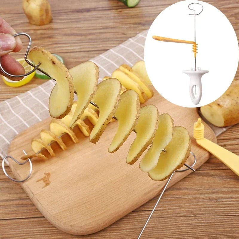 1Set Stainless Steel Plastic Rotate Potato Slicer Twisted Potato Spiral Slice Cutter Creative Vegetable Tool Kitchen Gadgets Xpress