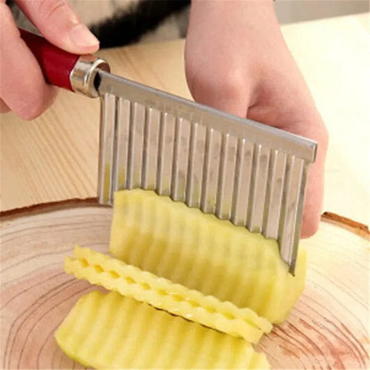 French Fry Cutter Stainless Steel Potato Wavy Edged Knife Peeler Cooking Tools Kitchen Gadget Vegetable Fruit Xpress