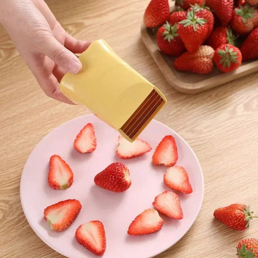 Mini Fruit Slicer Cup Egg Slicer Strawberry Steel Cutter Banana Slicer Kitchen Gadget for Quickly Making Fruit Vegetable Salad Xpress