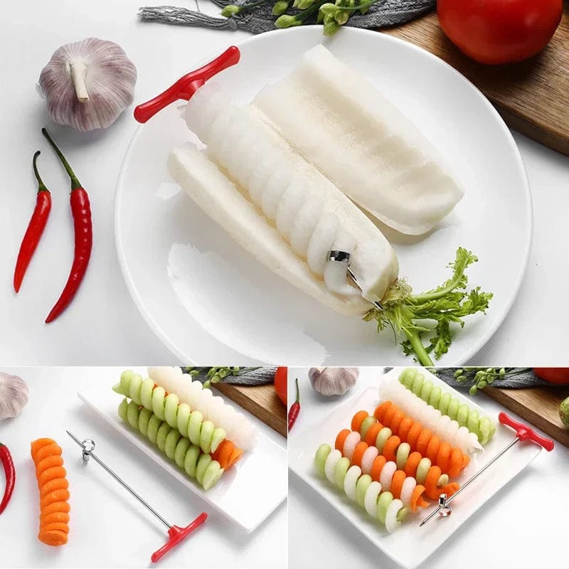 2X Spiral Knife Potato Carrot Cucumber Chopper Easy Spiral Screw Cutter Spiralizer kitchen Accessories Gadgets Xpress