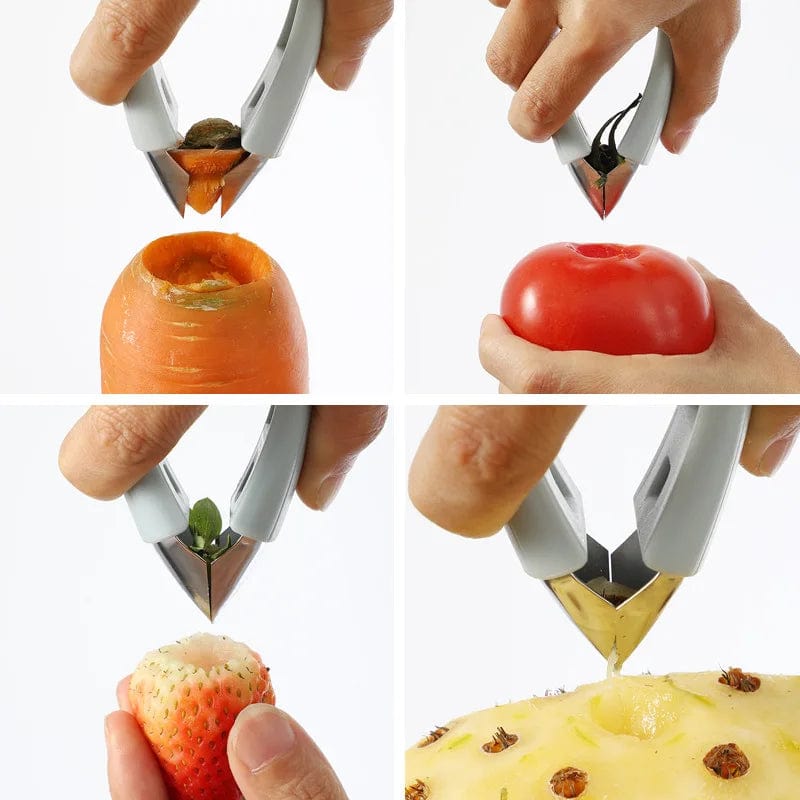 2/1pcs Pineapple Eye Remover Clips Strawberry Corer Slicer Huller Fruit Peeler Stainless Steel Cutter Household Kitchen Gadgets Xpress