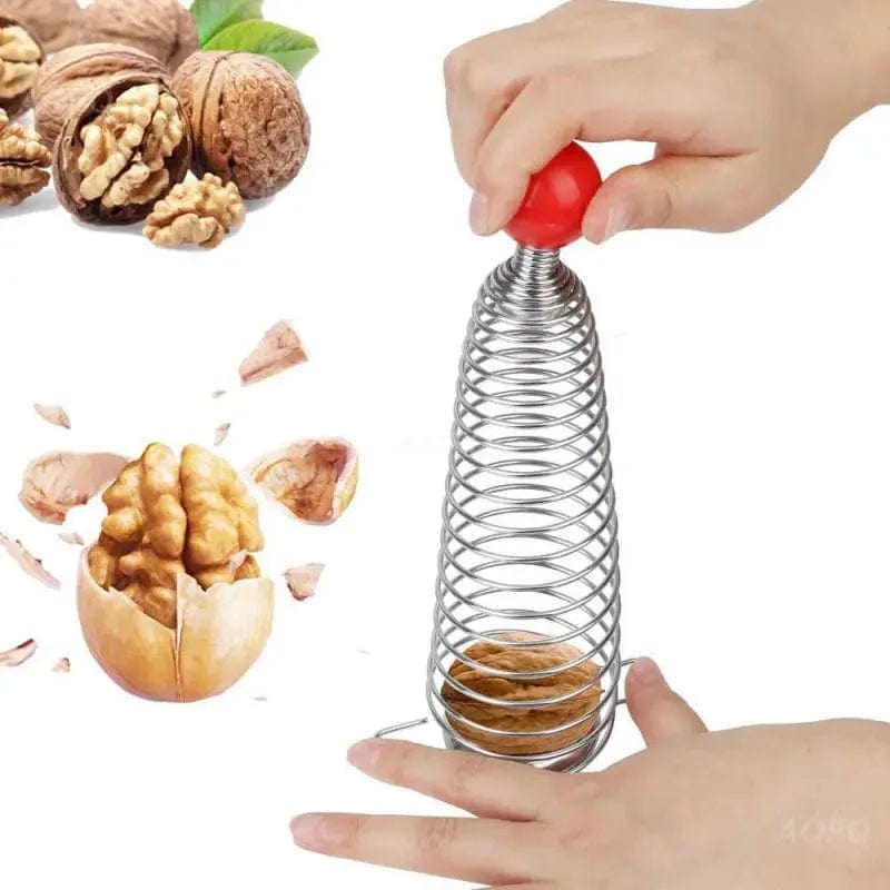 Creative Metal Spring Nutcracker Open Gadget Walnut Artifact Stainless Steel Nut Crackers Open Professional Walnut Tools Xpress