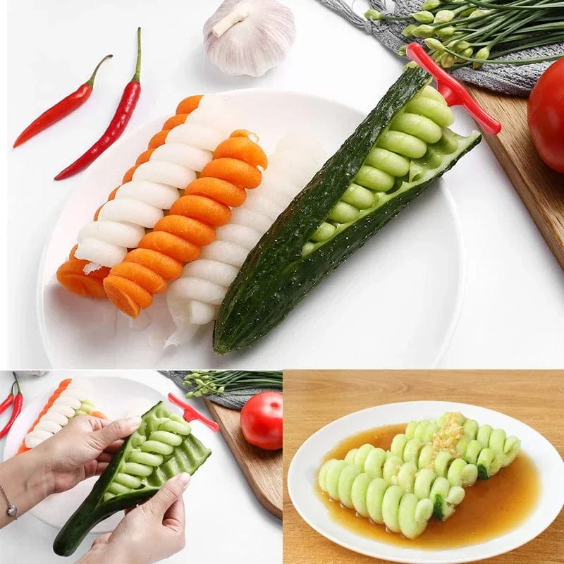 2X Spiral Knife Potato Carrot Cucumber Chopper Easy Spiral Screw Cutter Spiralizer kitchen Accessories Gadgets Xpress