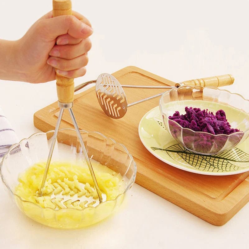 1PC Manual Potato Masher Stainless Steel Press Puree Rice Masher Kitchen Gadget For Making Smooth Mashed Potatoes Fruit Crusher Xpress