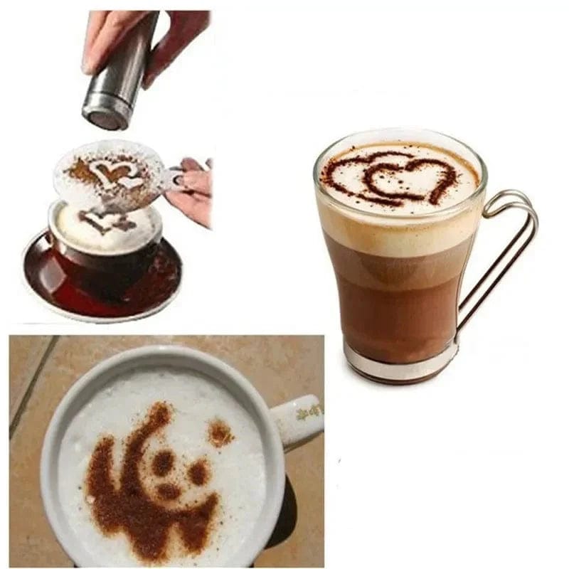 Creative Kitchen Accessories16pcs Fancy Coffee Printing Template Kitchen Tools Kitchenware Coffee Spray Template Kitchen Gadgets Xpress