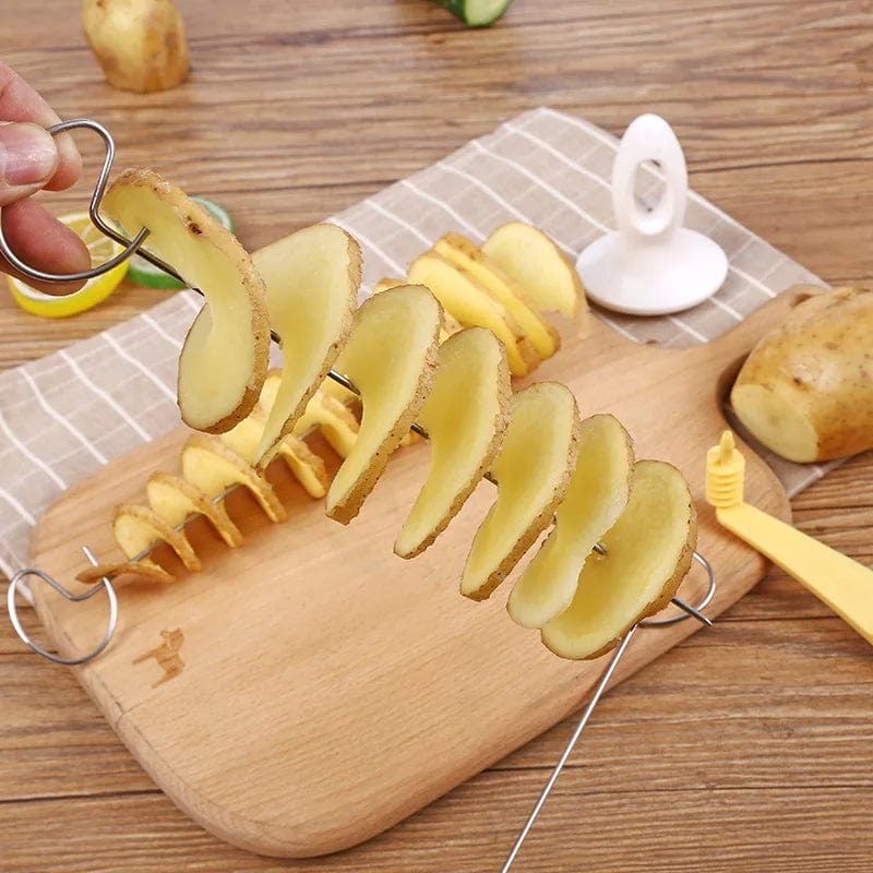 1Set Stainless Steel Plastic Rotate Potato Slicer Twisted Potato Spiral Slice Cutter Creative Vegetable Tool Kitchen Gadgets Xpress