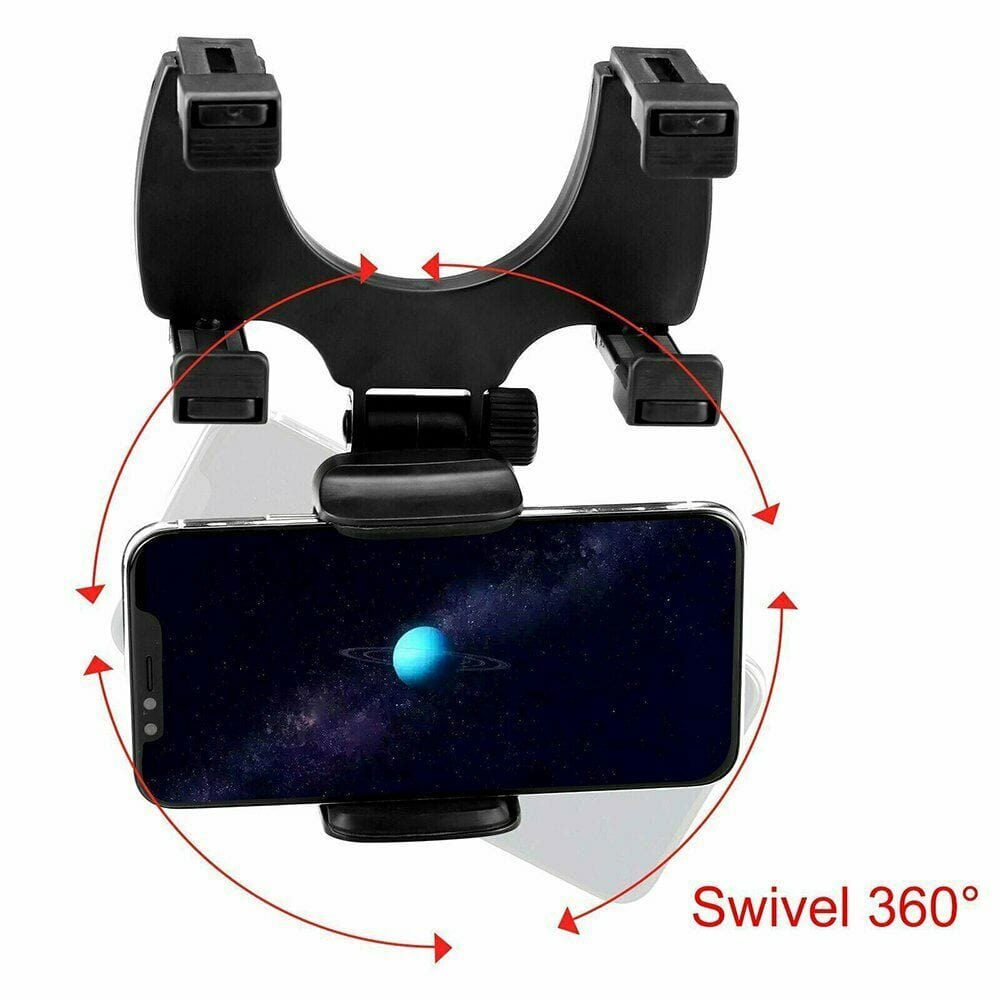 Universal Car Rear View Mirror Mount Stand GPS Cell Phone Holder 360 Rotation.