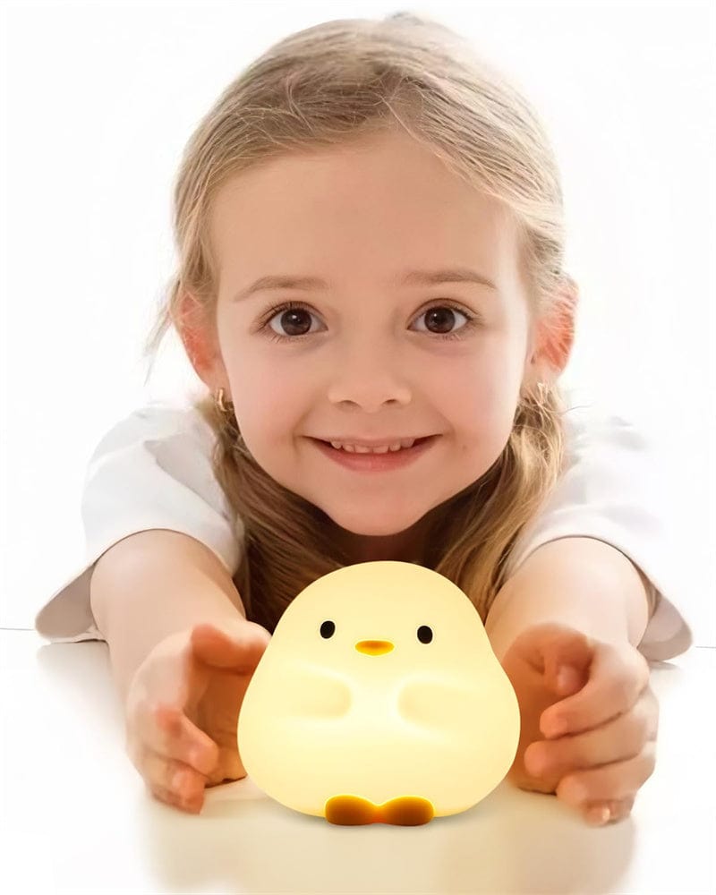 Lampe de nuit LED en forme de canard mignon, en Silicone, Rechargeable par USB, capteur tactile, minuterie, lampe de chevet pour chambre à coucher, cadeau pour enfant, décoration de la maison