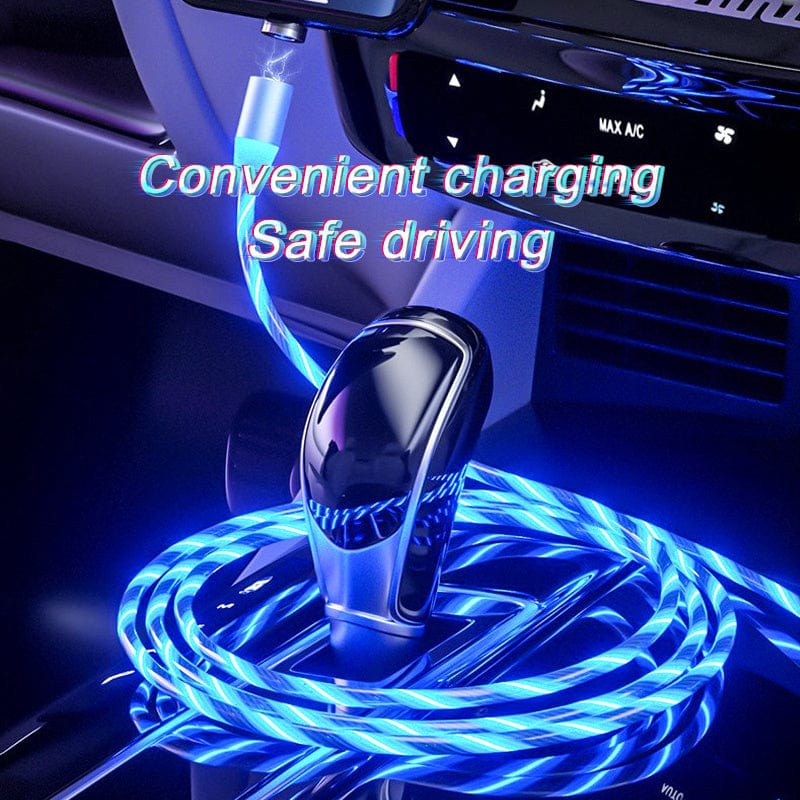 Magnetic Charging Cable Streamer Fast Charging Cable Lighting Micro USB Cable LED Magnet Charger Type-C Cable.