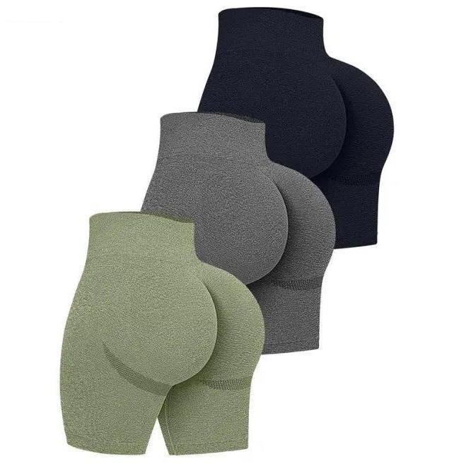 Pantalones de ciclismo para correr de cintura alta para mujer, pantalones cortos de yoga, pantalones deportivos para Fitness