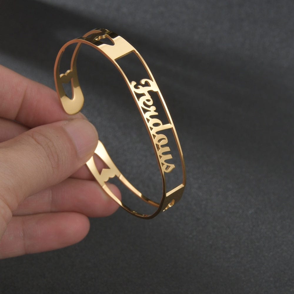 Bracelet personnalisé avec nom, bracelets personnalisés, bijoux en acier inoxydable