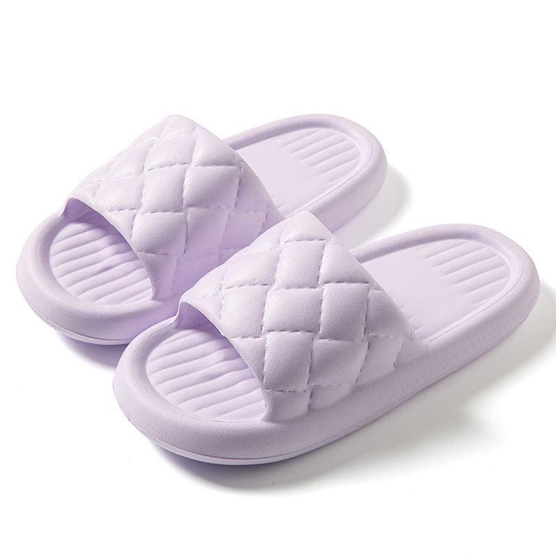 Pantoufles de maison en losange pour hommes et femmes, pantoufles d'été antidérapantes pour salle de bain, légères et simples, chaussures de maison simples, nouvelle collection